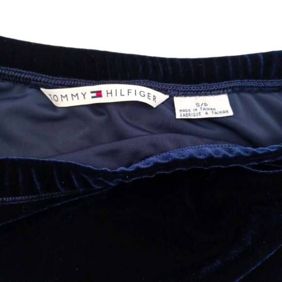 TOMMY HILFIGER Deep Blue Velvet Column Pull On Side Slit Maxi Skirt Like… - Picture 10 of 16